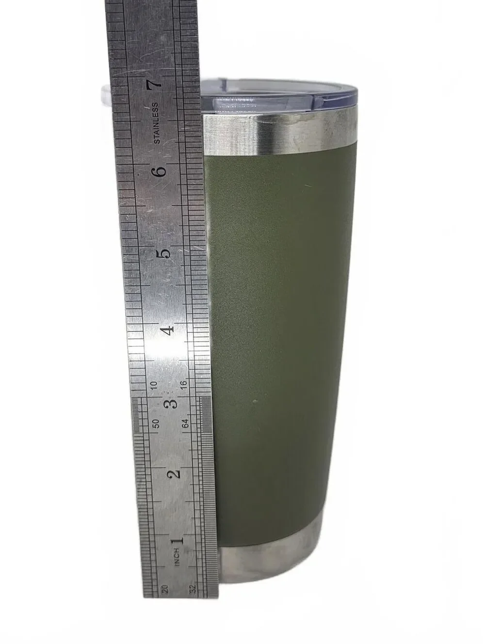 Muchengy 20oz Stainless Steel Tumbler Clear Lid Olive Green